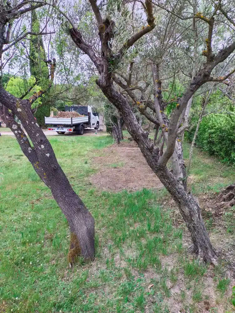 Jardin propre après évacuation des déchets verts à Aix-en-Provence